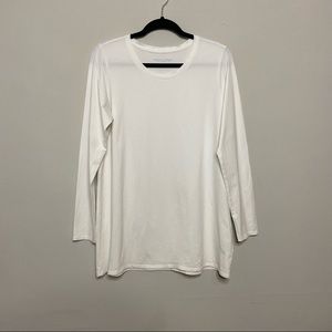 Soft Surroundings Long Sleeve Tee Shirt Longline Lagenlook Pima Cotton Spandex